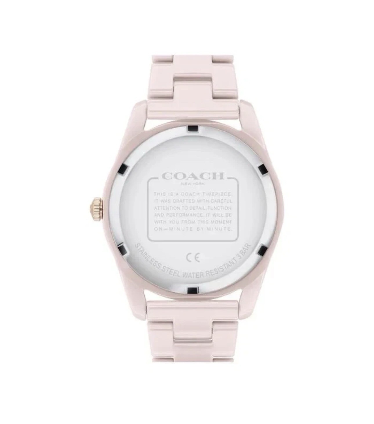 COACH BEAUTIFUL PINK CERAMIC C- LOGO BAND WOMENS WATCH 38 MM 14503772