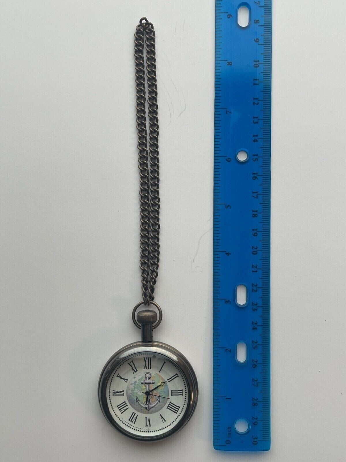 Pocket Watch Nautical Ocean Anchor World Map Vintage Antique Style Pocket Watch