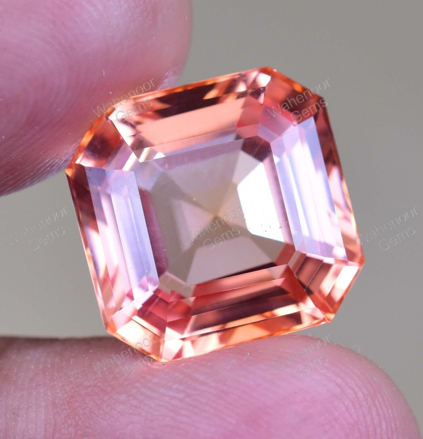 Natural imperial Topaz 20.60 Ct Asscher Stunning Unheated AGL Certified Gemstone