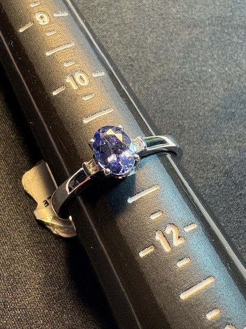 Tanzanite Ring Size 11 – 10K White Gold with Natural Diamonds, Great Investment
