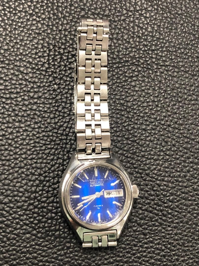 SEIKO Automatic 17 Jewels Ladies Watch Silver Runs 25.5mm Vintage Japan