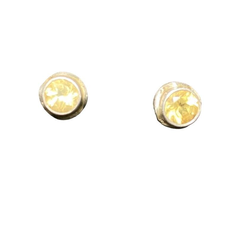 Rare Vintage Yellow Mali Garnet Sterling Silver Pierce Earrings