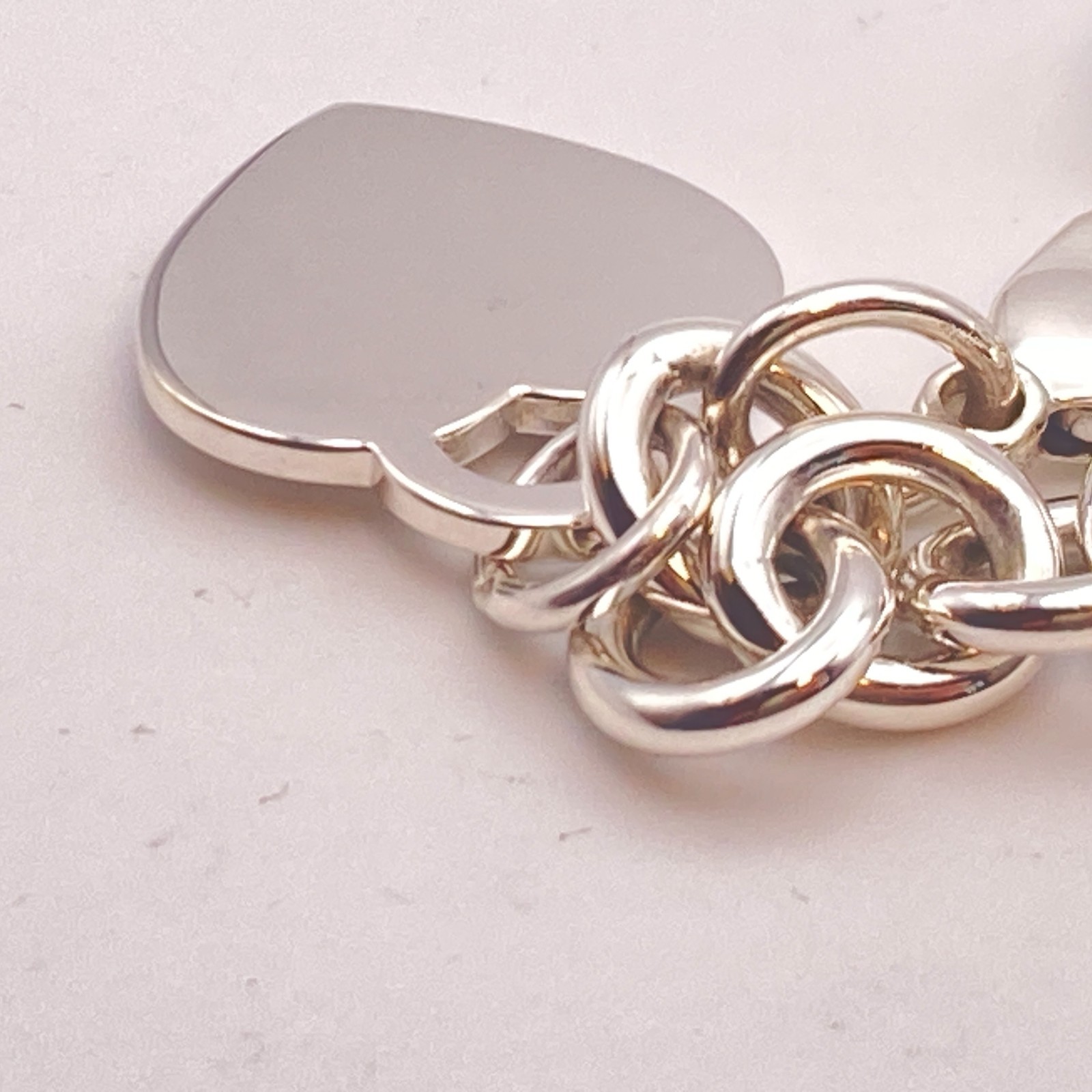 Tiffany & Co. Return to Heart Tag Chain Bracelet 925 Silver 6 1/2″ 33.6g