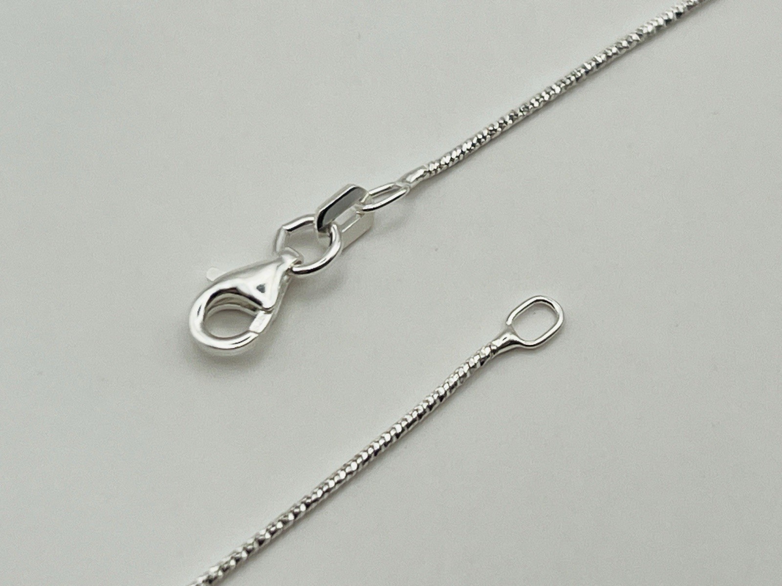 Sterling Silver .9mm Diamond Cut Snake Chain Necklace 18 Inches