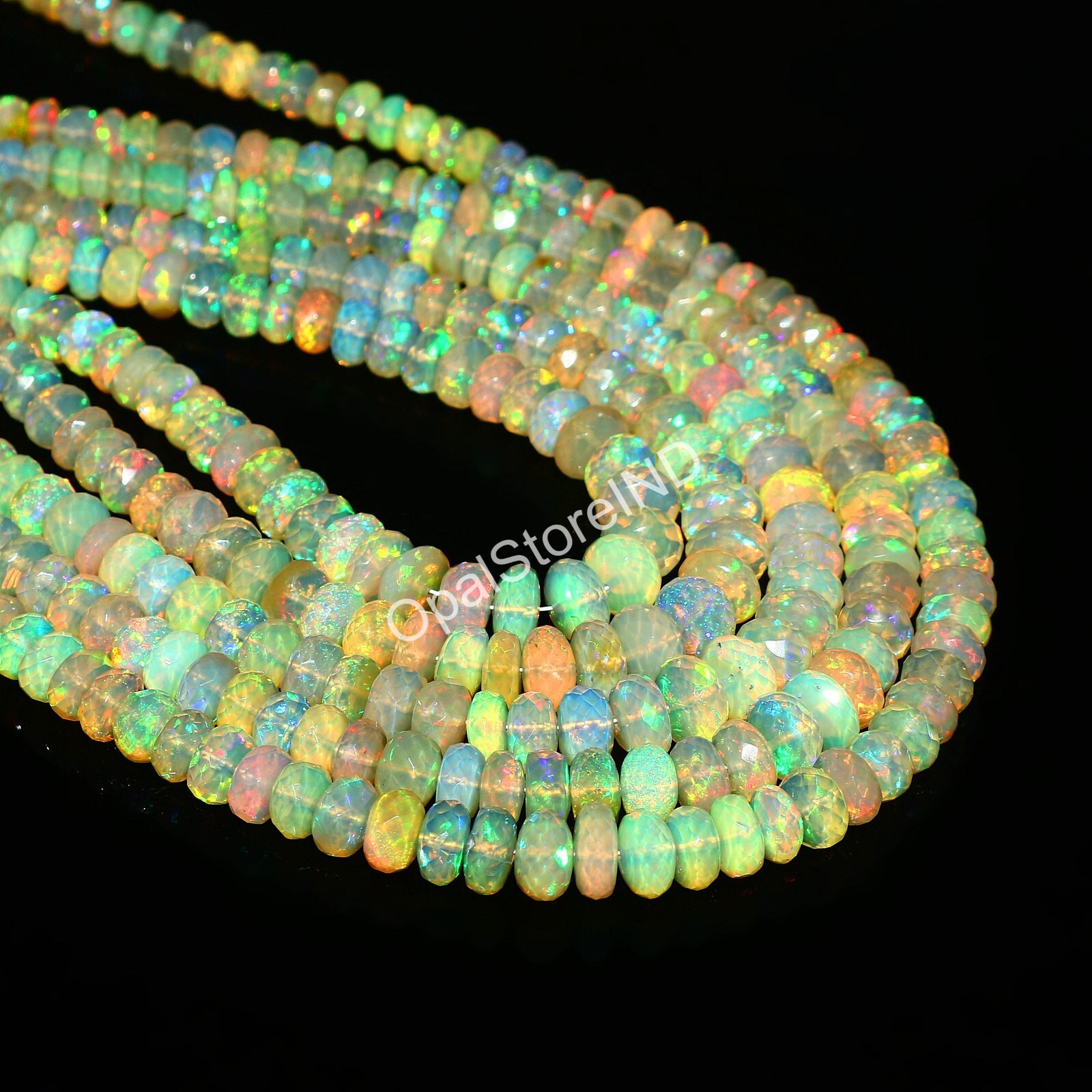 8-13 mm Natural Ethiopian Fire Opal Beads Faceted roundell beads Gemstone 551