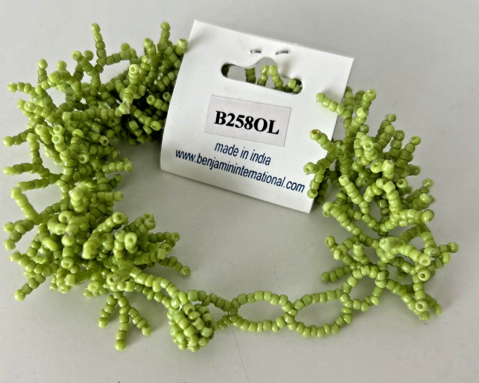 Handmade Green Seed Bead Lightweight Bracelet Adjustable