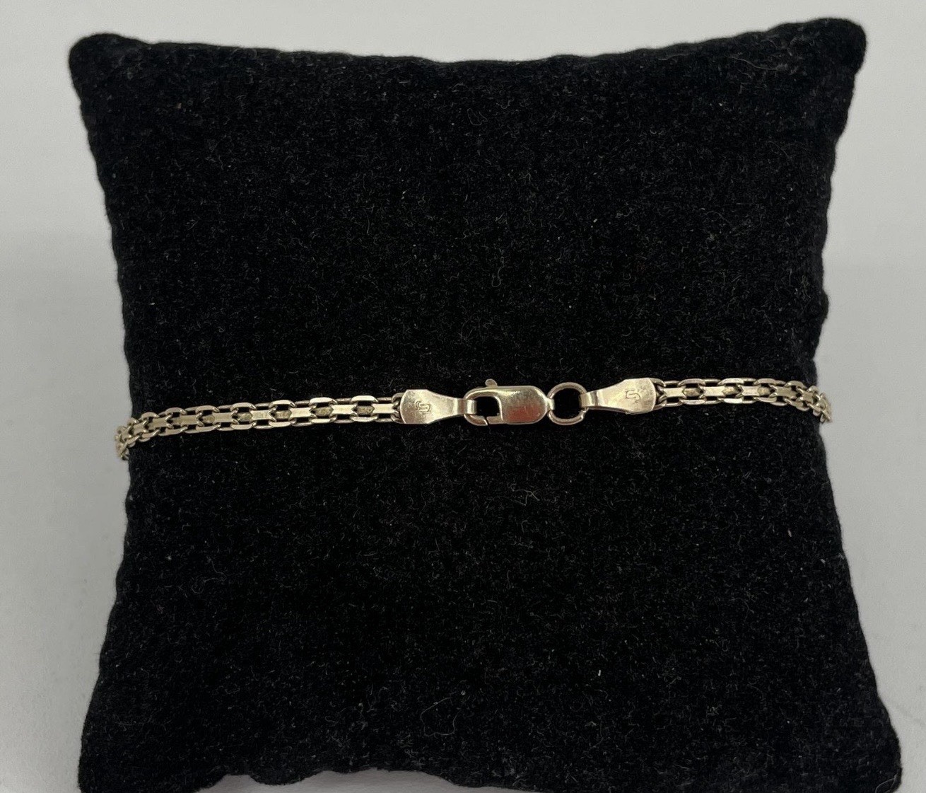 10K Solid Yellow Gold Ankle Bracelet Open Heart Link, 9in, Lobster Clasp