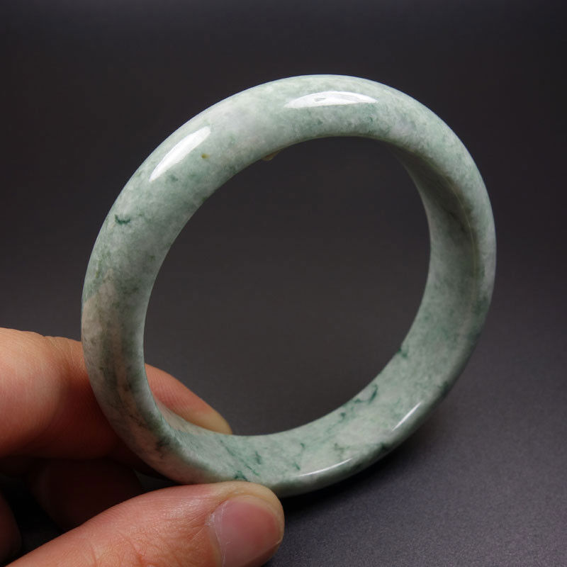 61mm Certified Grade A 100% Natural Green Jadeite Jade Bracelet Bangle Z07013