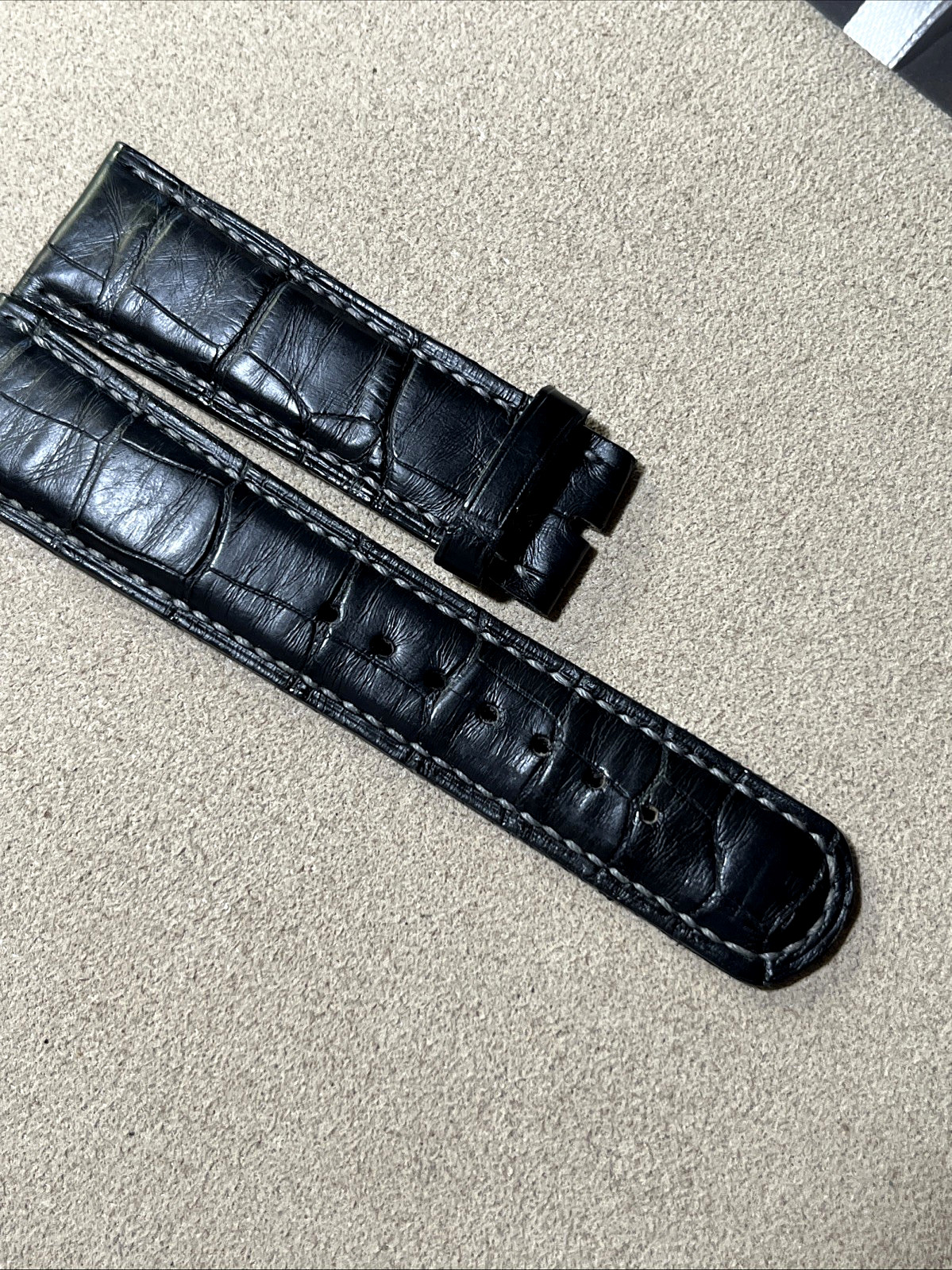 A. Lange & Söhne Watch Strap 20 x 18 Matt Dark Charcoal Gray Crocodile Authentic