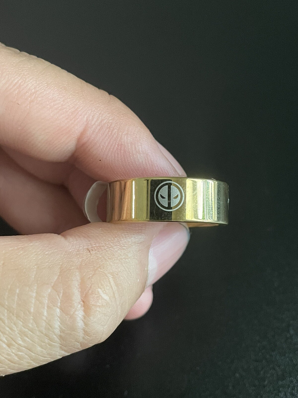 Black Silver Gold Color Deadpool Stainless Steel Ring Superhero Men Woman Band