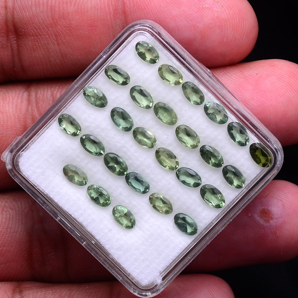 27 Pcs Natural Apatite 4mmx3mm Oval Faceted Cut Untreated Dazzling Gemstones Lot