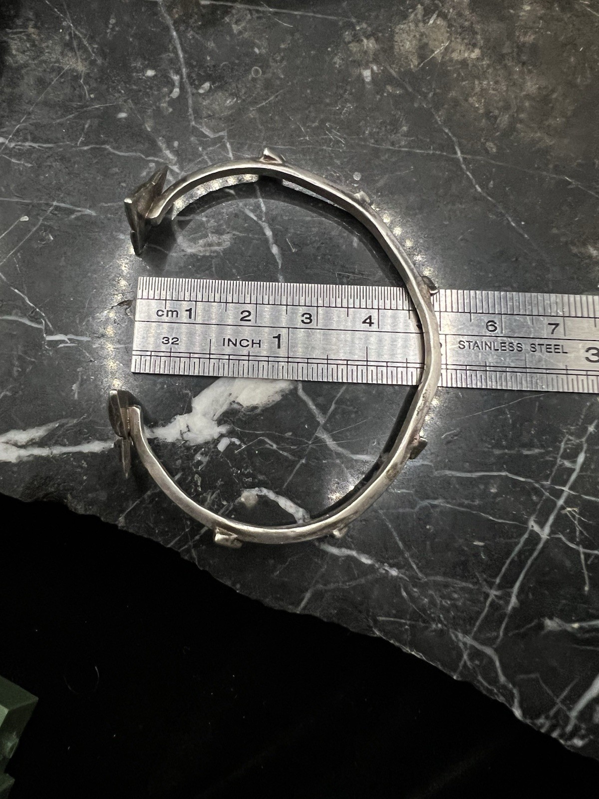 Vintage Modernist Sterling Silver Artisan Studio Abstract Cuff Bracelet 925 11g