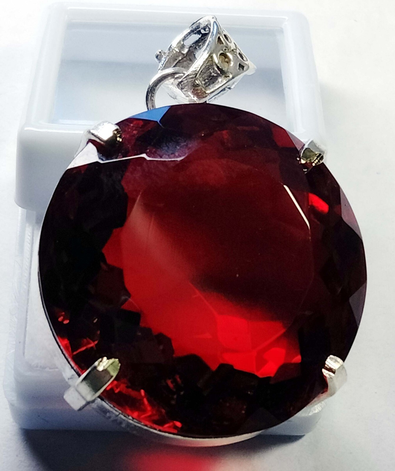 94.60 Ct Red Topaz EGL Certified Round Cut Pendant Natural Loose Gemstone PD021