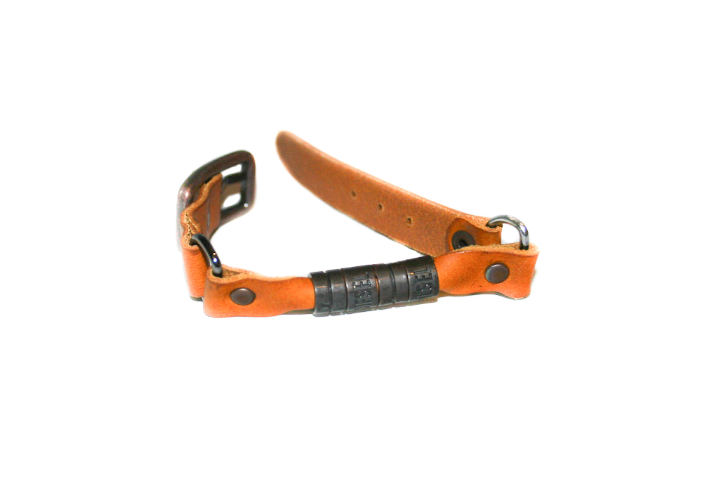 NEW DIESEL Brand 2 – ARIN Italian Vintage Black Yellow Red Leather Bracelet Cuff