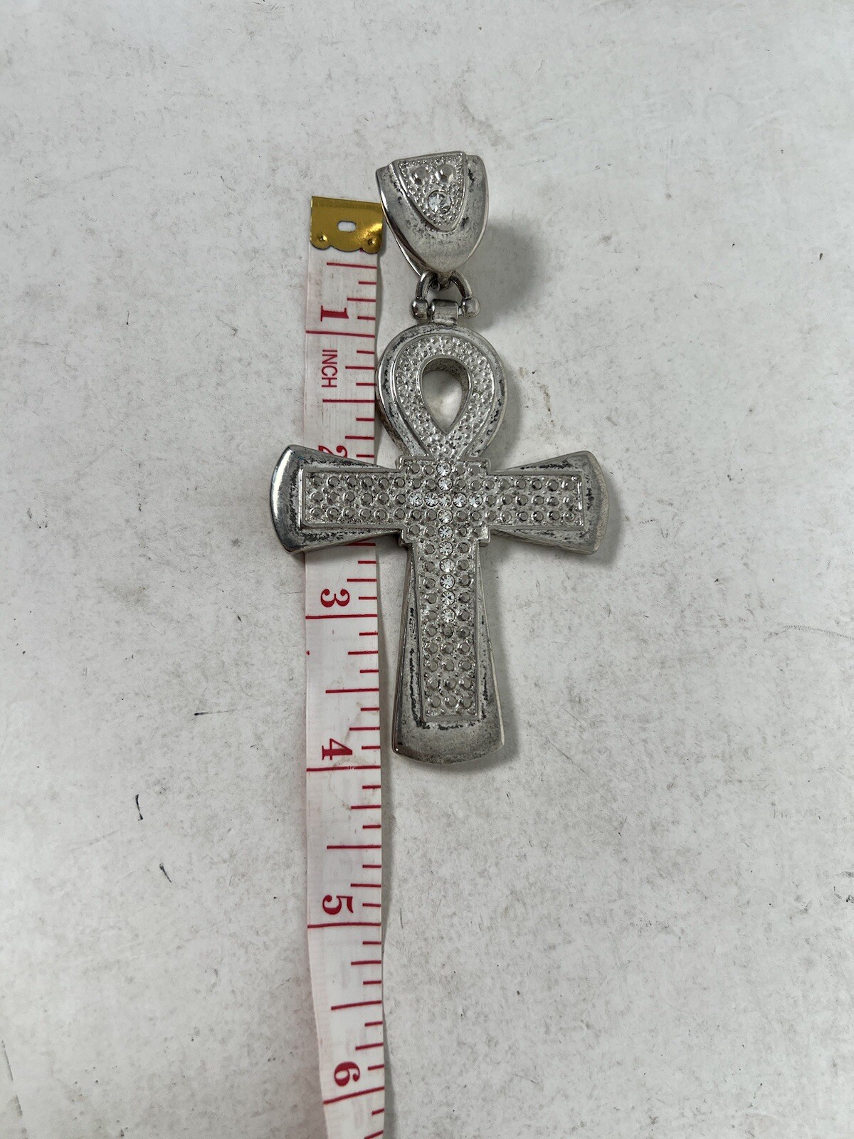 VTG 925 Sterling Silver Ankh Cross Pendant 1.3oz 4in SEE DESCRIPTION