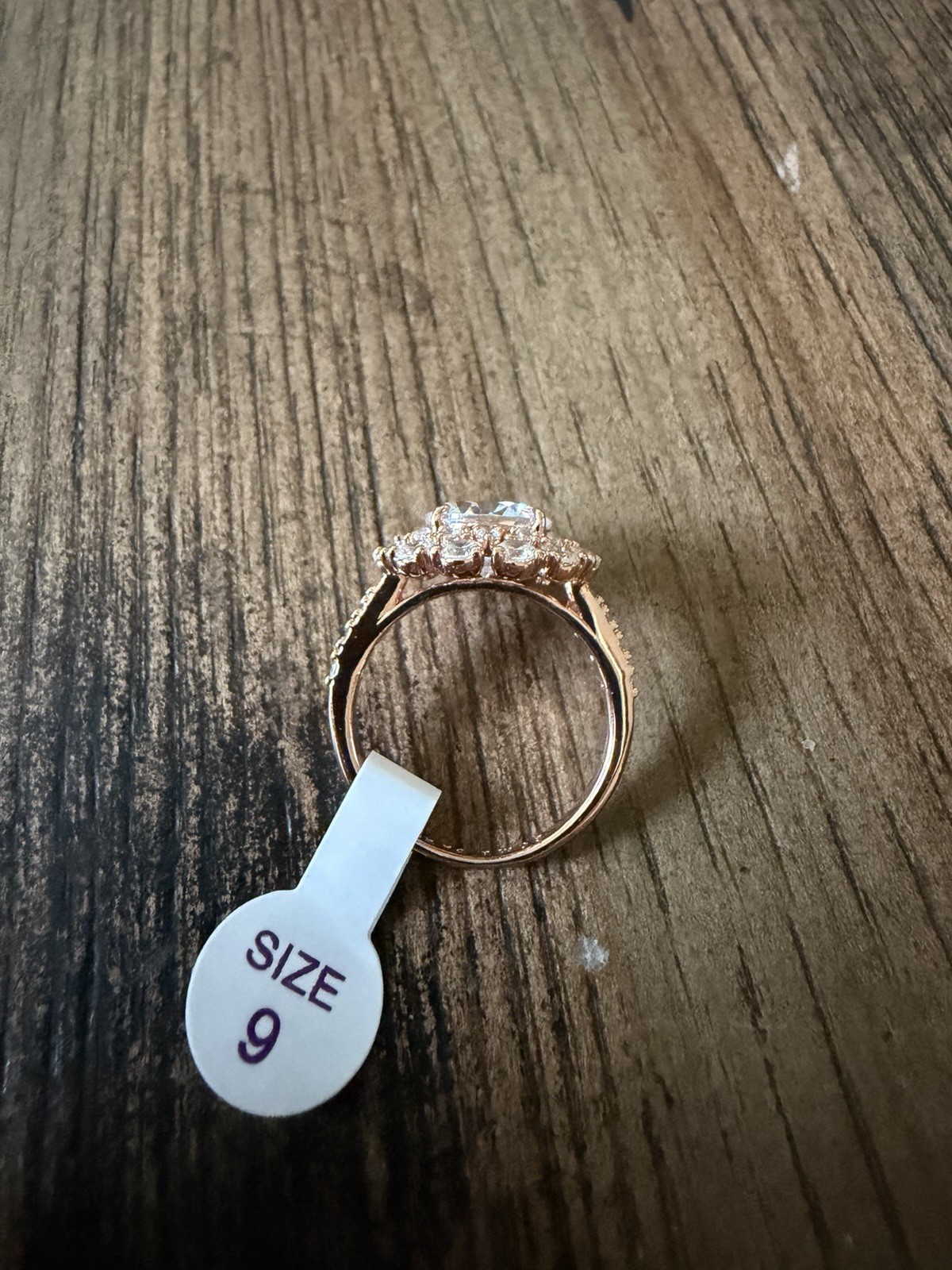 “Somebody Like You” Diamond Cubic Zirconia, Rose Gold sz 9