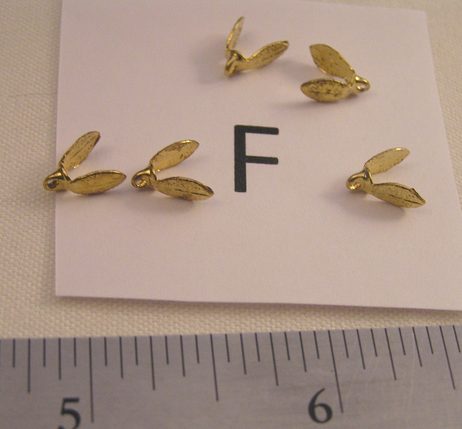 VTG Bead Cap Dangles w Bail & Button Backs Filigree Brass GP SP Jewelry Findings