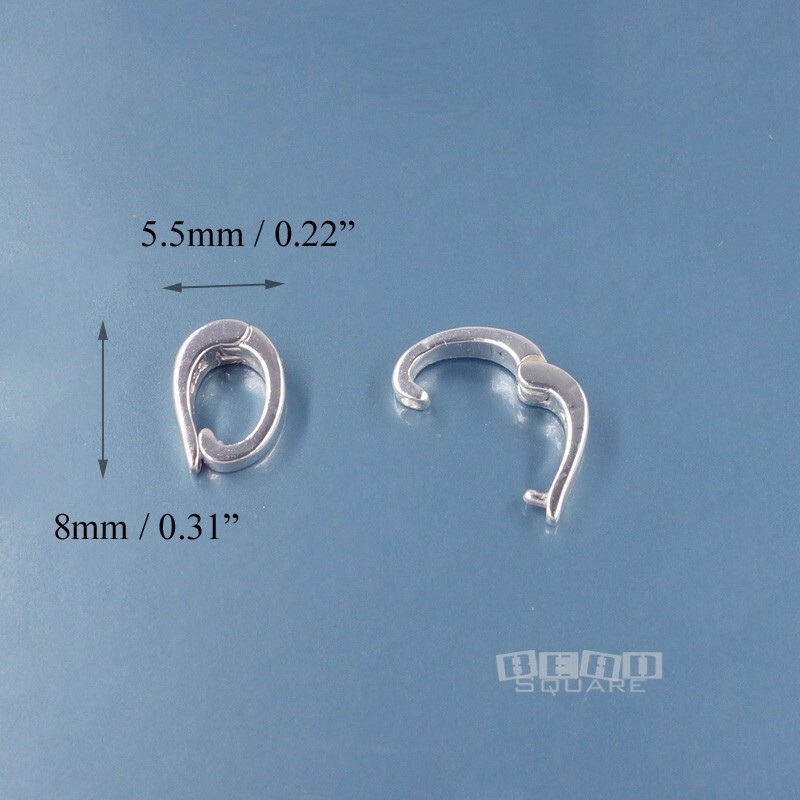 2 Sterling Silver Hinged Pendant Bail Connector/Shortener/Enhancer 8mm #44326