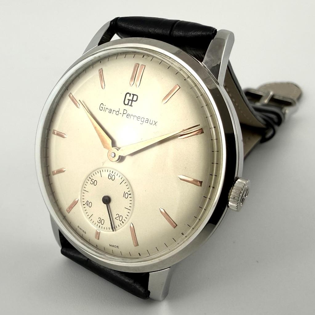 OVERSIZED GIRARD PERREGAUX MANUAL WIND DRESS VINTAGE GENTS WATCH STAINLESS STEEL