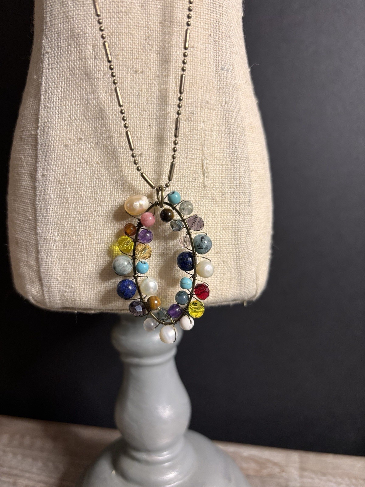 Boutique Multicolor Adjustable Round Beaded Jewelry Set Necklace & Bracelet