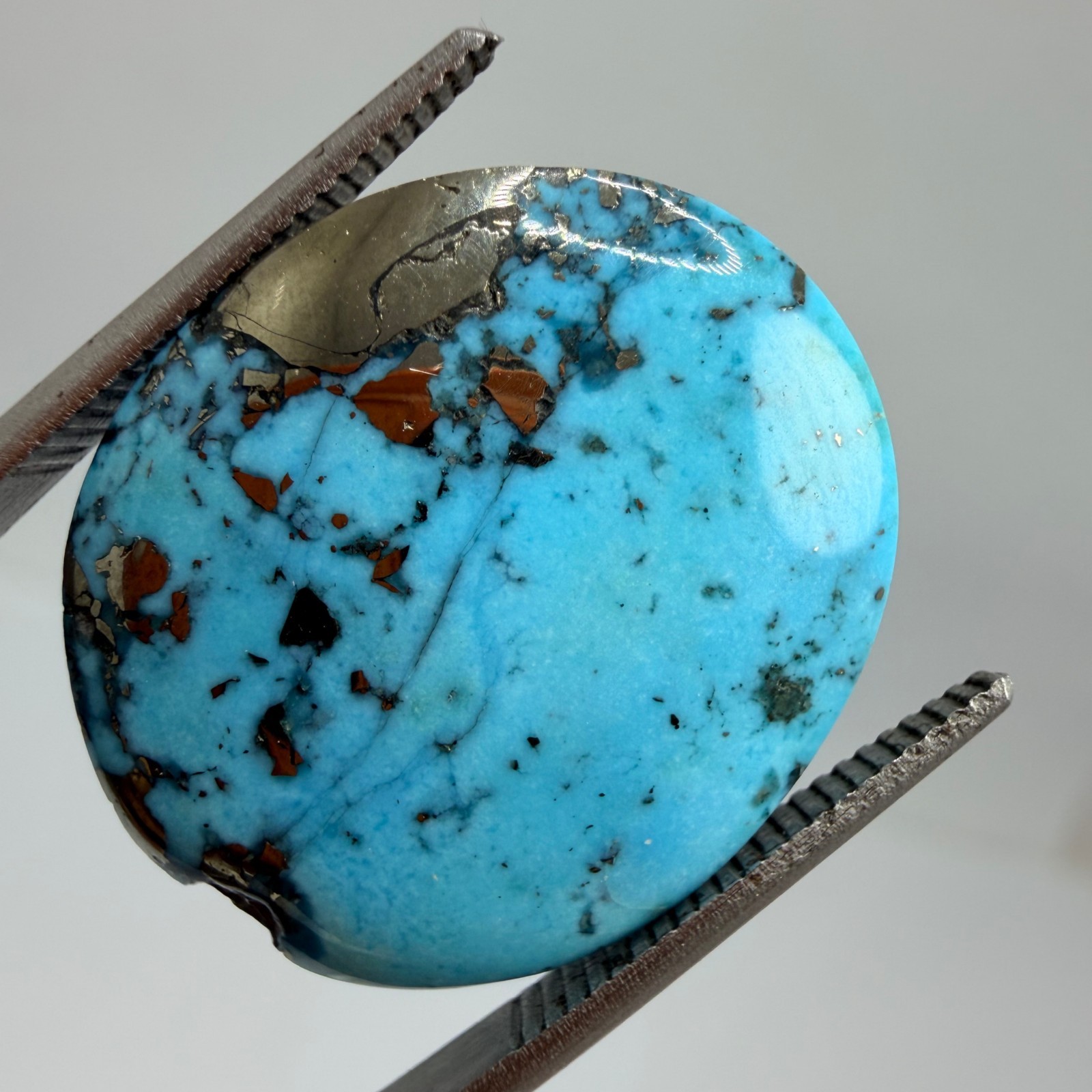 25.20 Ct Certified Natural Oval Cabochon Persian Blue Turquoise Loose Gemstone