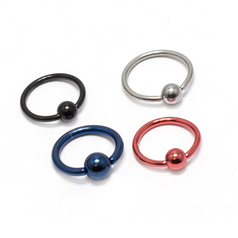 Captive Bead Rings 4pcs IP Surgical Steel Universal Hoop & Ring Opener 16G 10mm