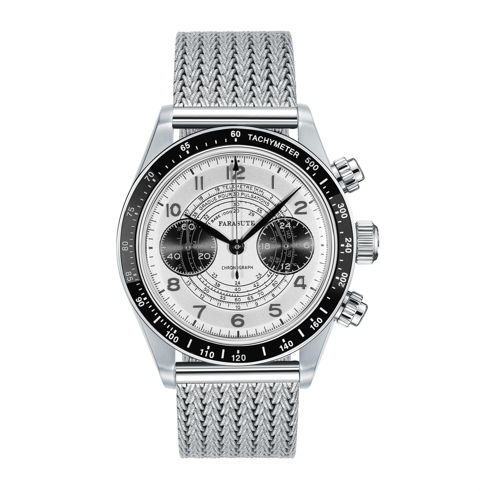 FARASUTE VK64 Chronograph Men’s Watch 10ATM Waterproof Stainless Steel 39mm