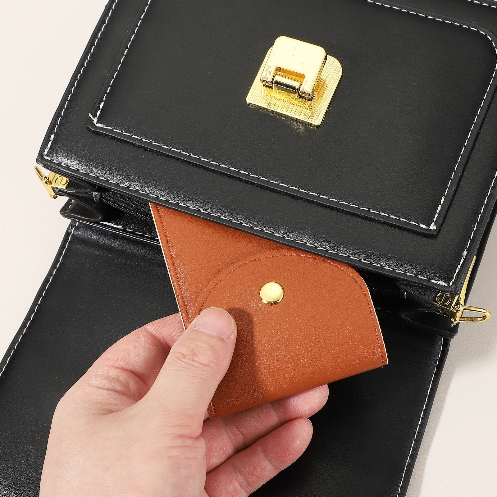 6 Pcs Leather Watch Pouch, Portable Watch Case, Black/Brown/Gold