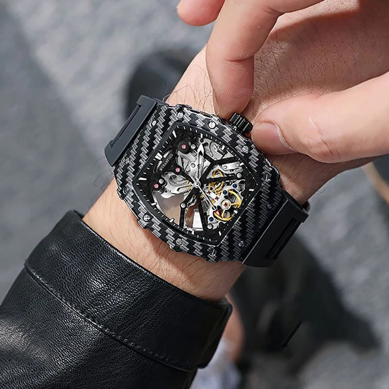 Men’s Automatic Skeleton Mechanical Watch Luxury Casual Business Fashion