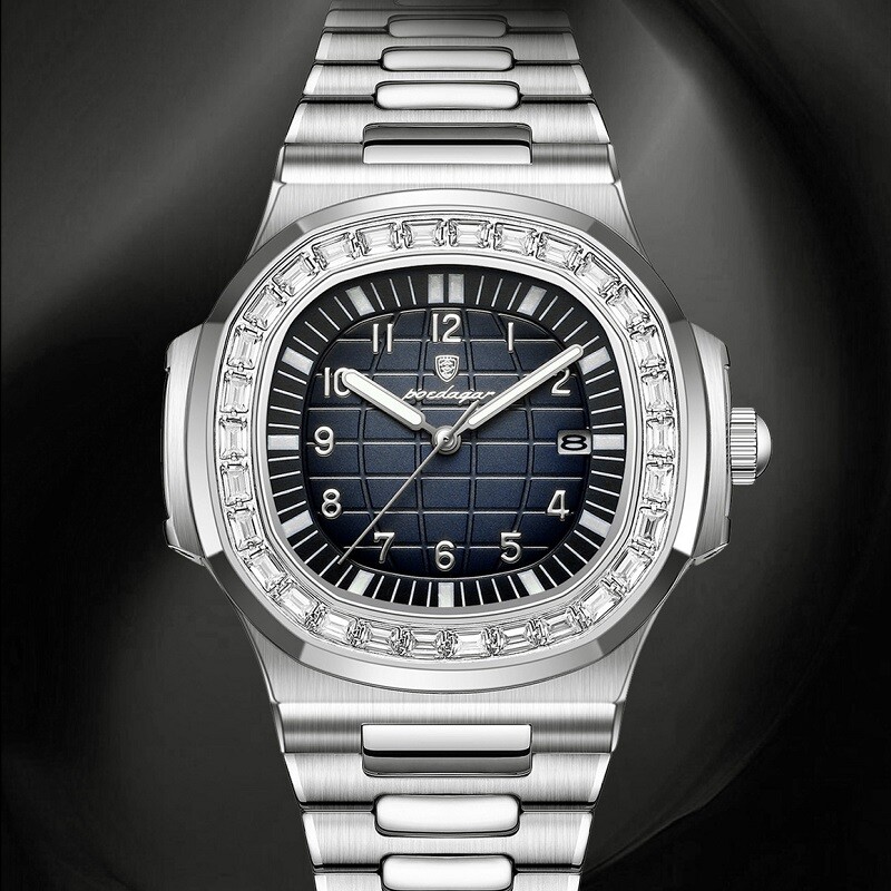 Luxury Business Men’s Quartz Watch 3Bar Waterproof Luminous Date Stainless Watch