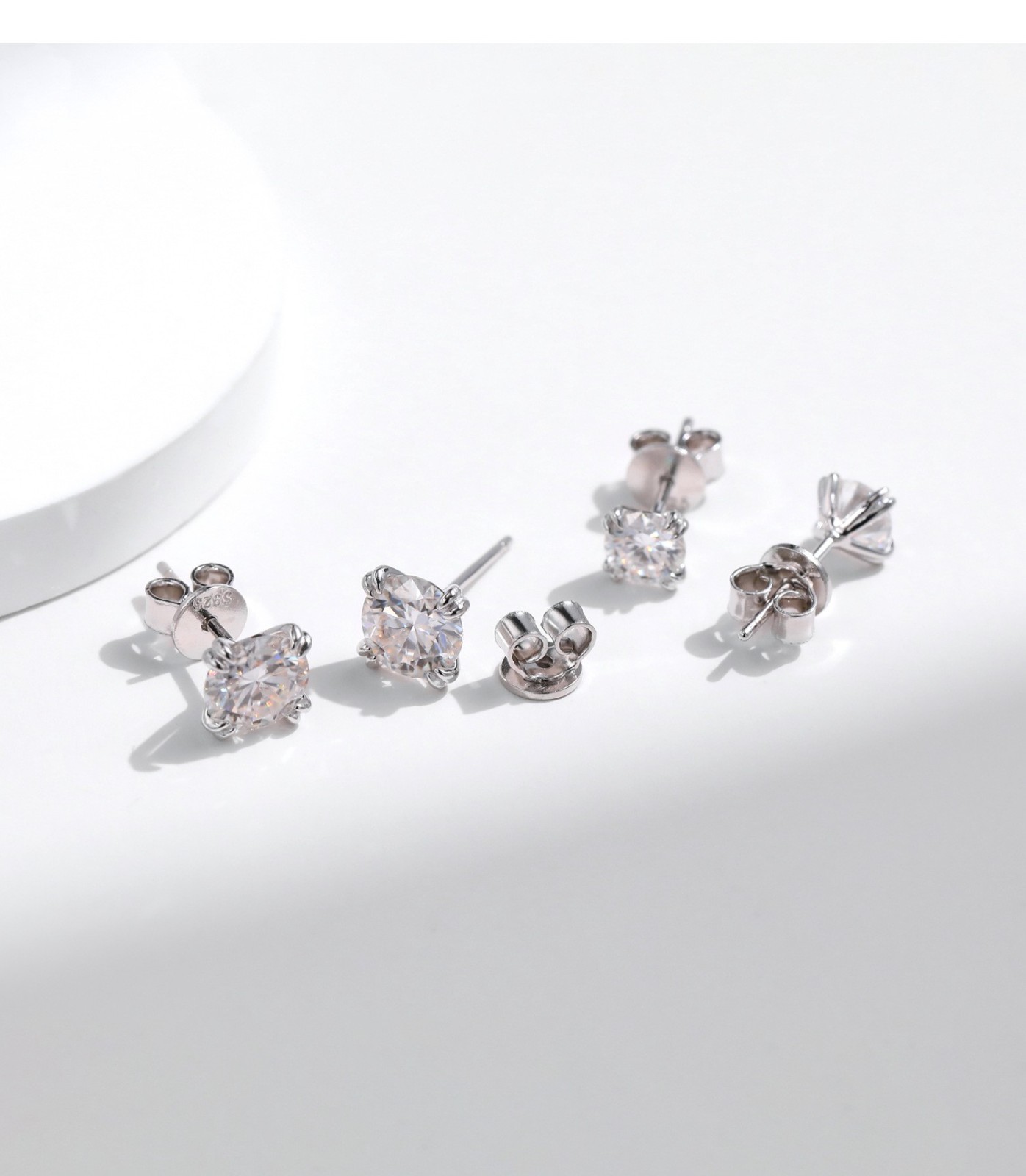 Moissanite Stud Earrings 1-2CTW D VVS1 925 Sterling Silver Push Back GRA