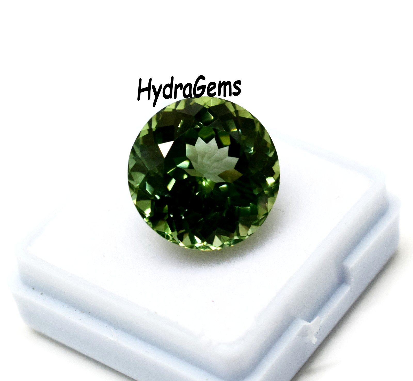 Certified Olive Green Tourmaline Afghanistan 14.85 Ct Round Cut Loose Gemstone