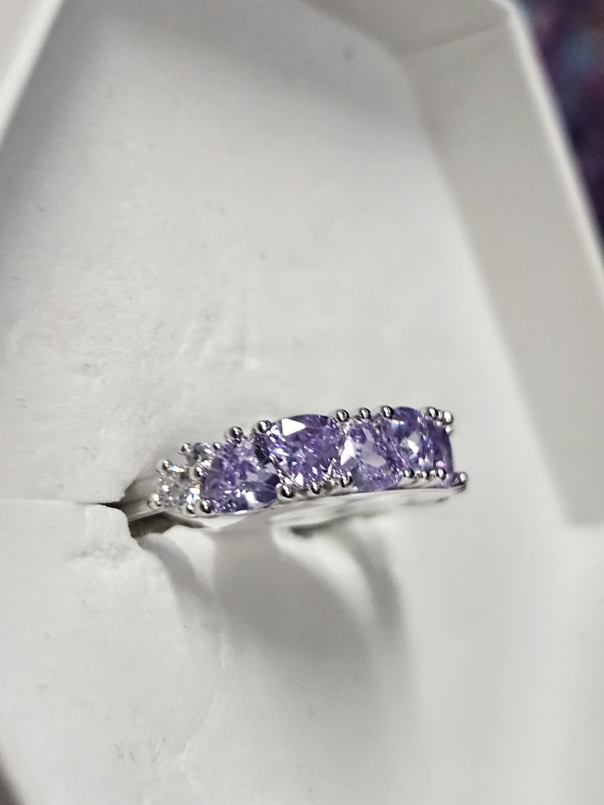 Bomb Party Ring Sz 8 All About Me Lavander Topaz Cz Rhodium Rbp5955