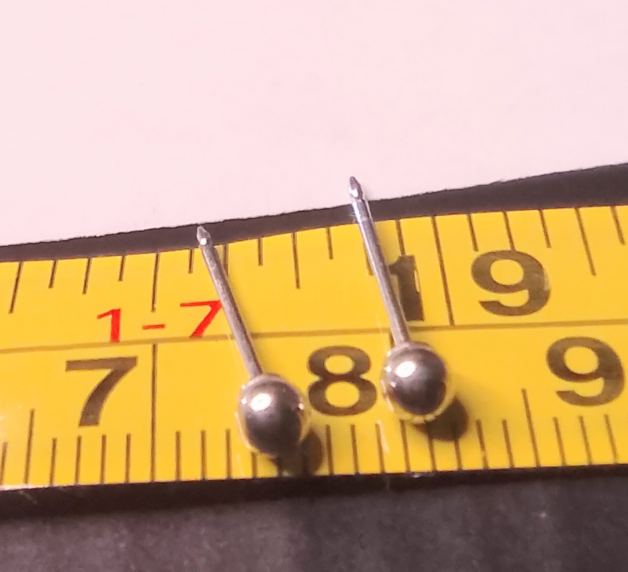 Solid 14K White Gold Ball Stud Earrings 585 Stamped 2.5mm .15 Grams No Backs