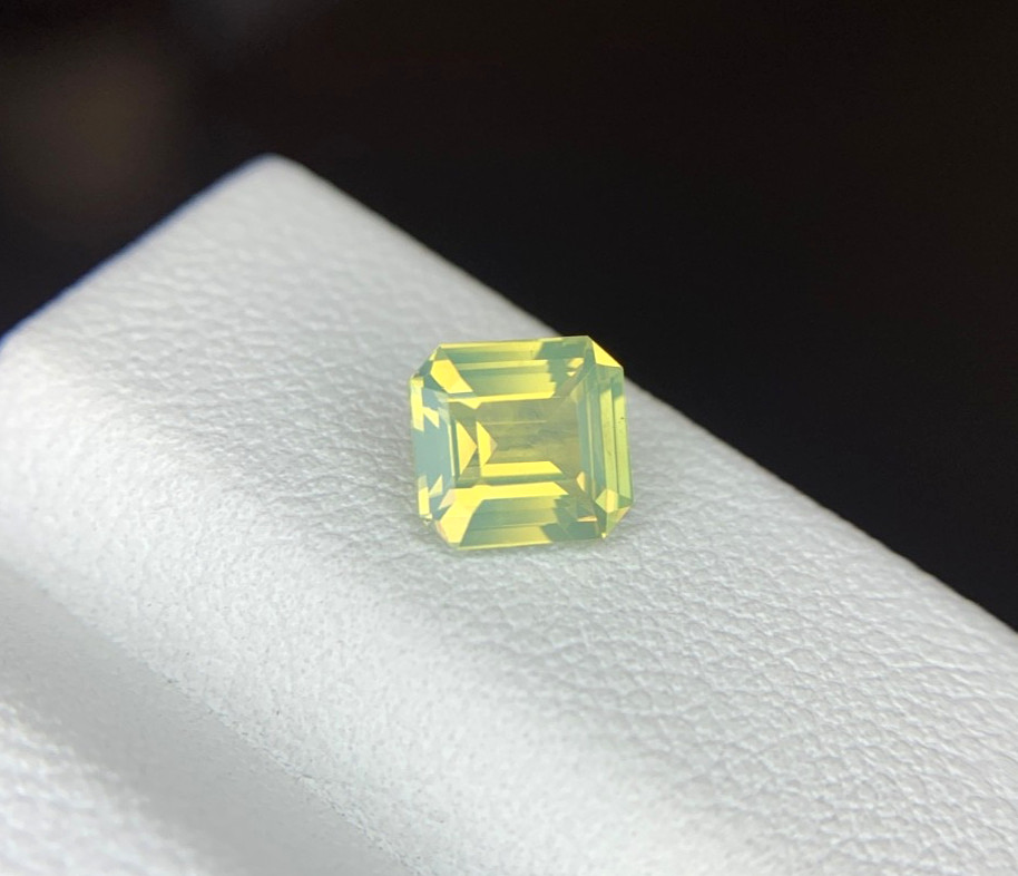 1.10ct Natural Chrysoberyl SQ 6mm Cream Yellow Green Milky Color 100% Genuine