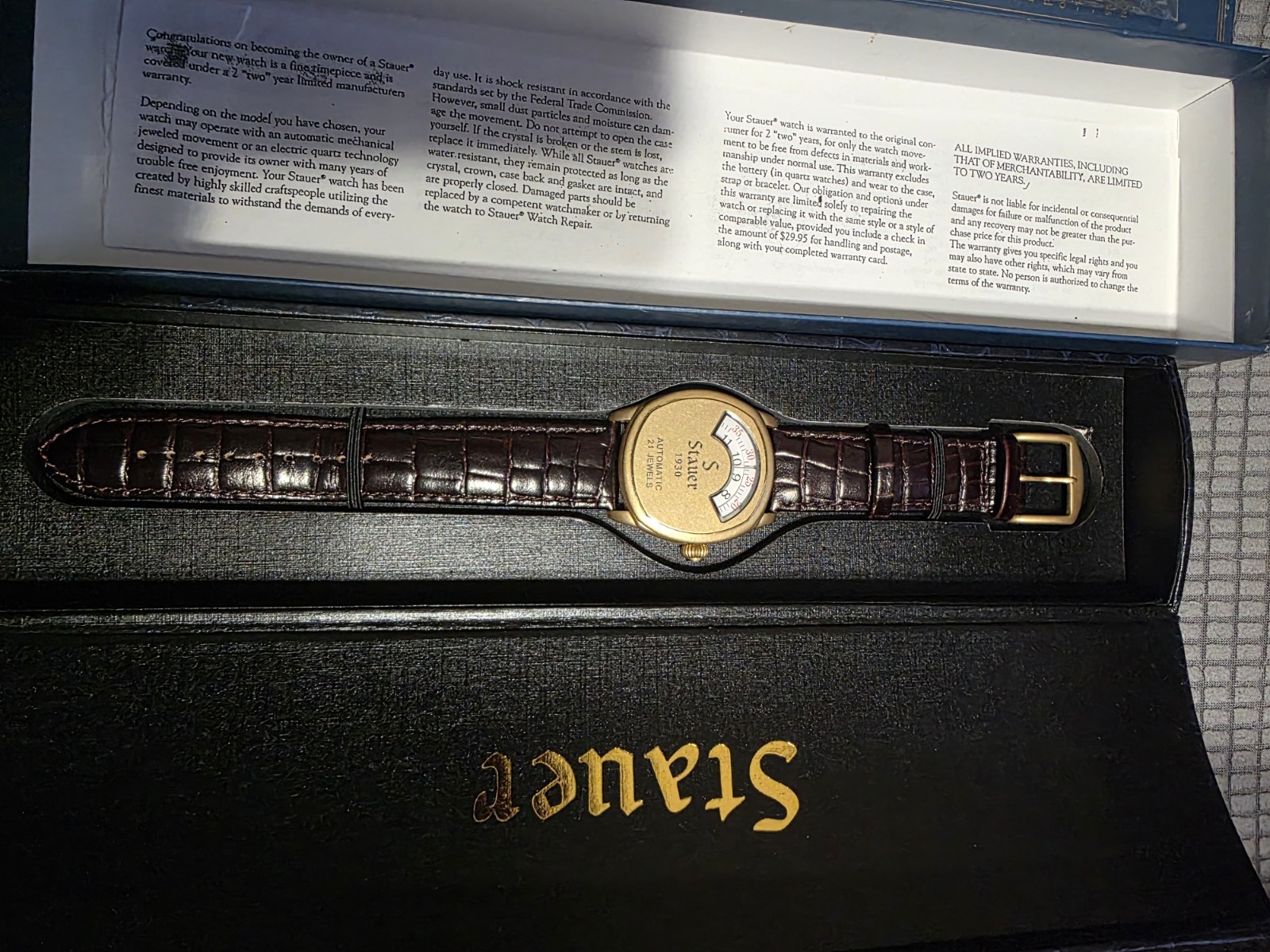 STAUER 1930 GOLD DASHTRONIC AUTOMATIC WATCH – BRAND NEW!