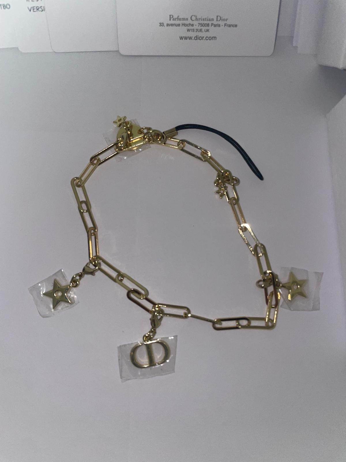 Dior Beauty Gold Tone Phone Charm CD Star Logo Parfums GWP w/ Box