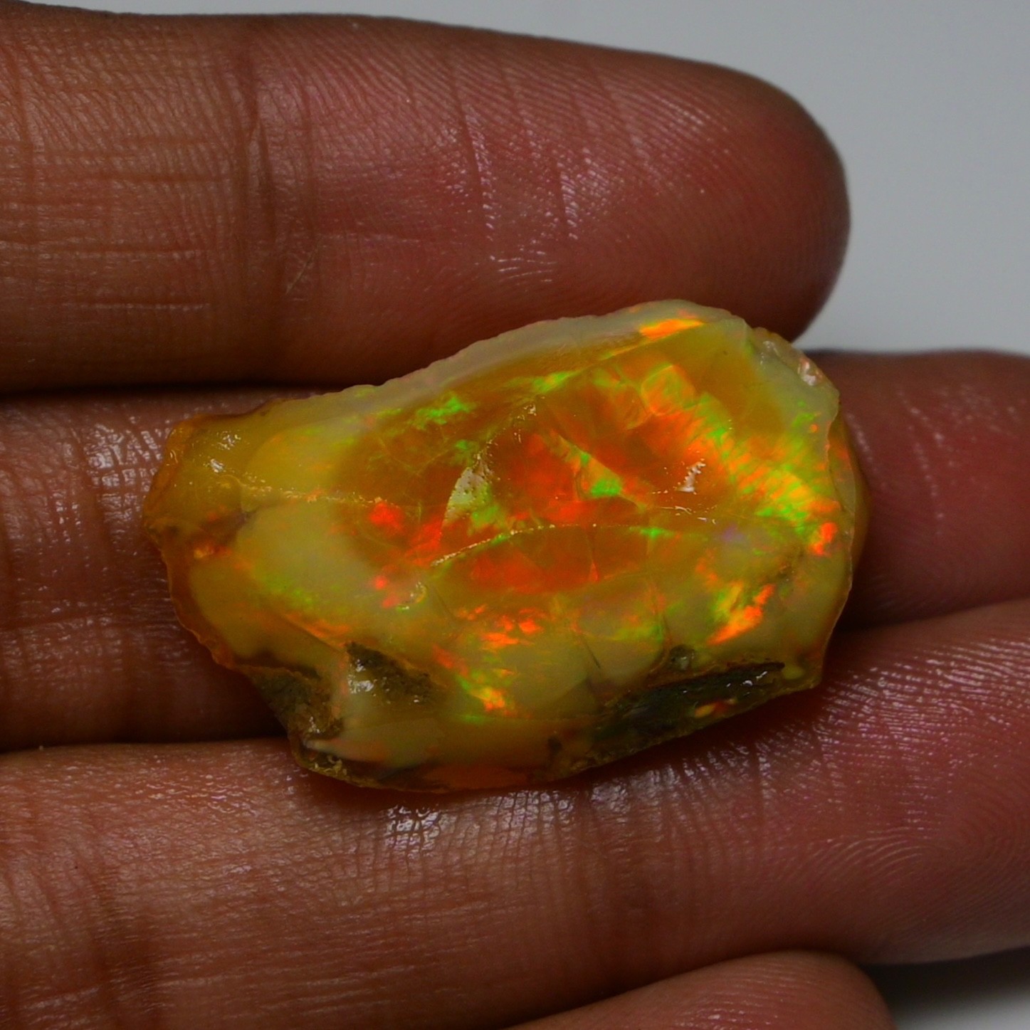 Ethiopian Oil Opal Specimen 22.50 cts Natural Rough Gemstone – Fire Opal Roug