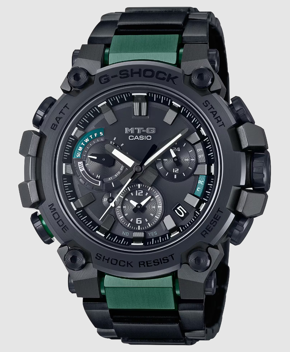 New Casio G-SHOCK MT-G Black Green Tough Solar Bluetooth Watch MTGB3000BD12 A.D.