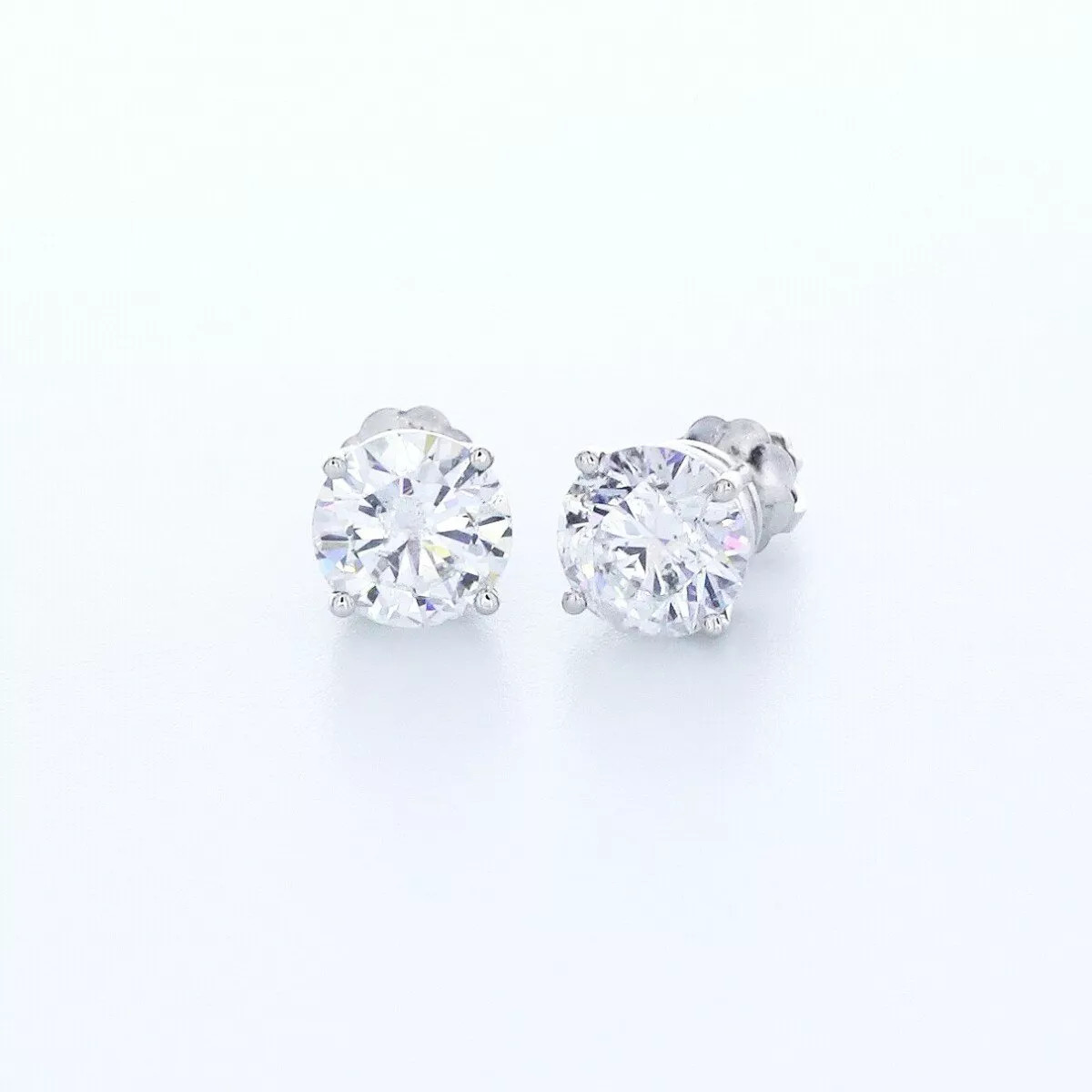 Stud Earrings Solid 14K Yellow Gold Classic Round 2.50 CT Natural Diamond D I1