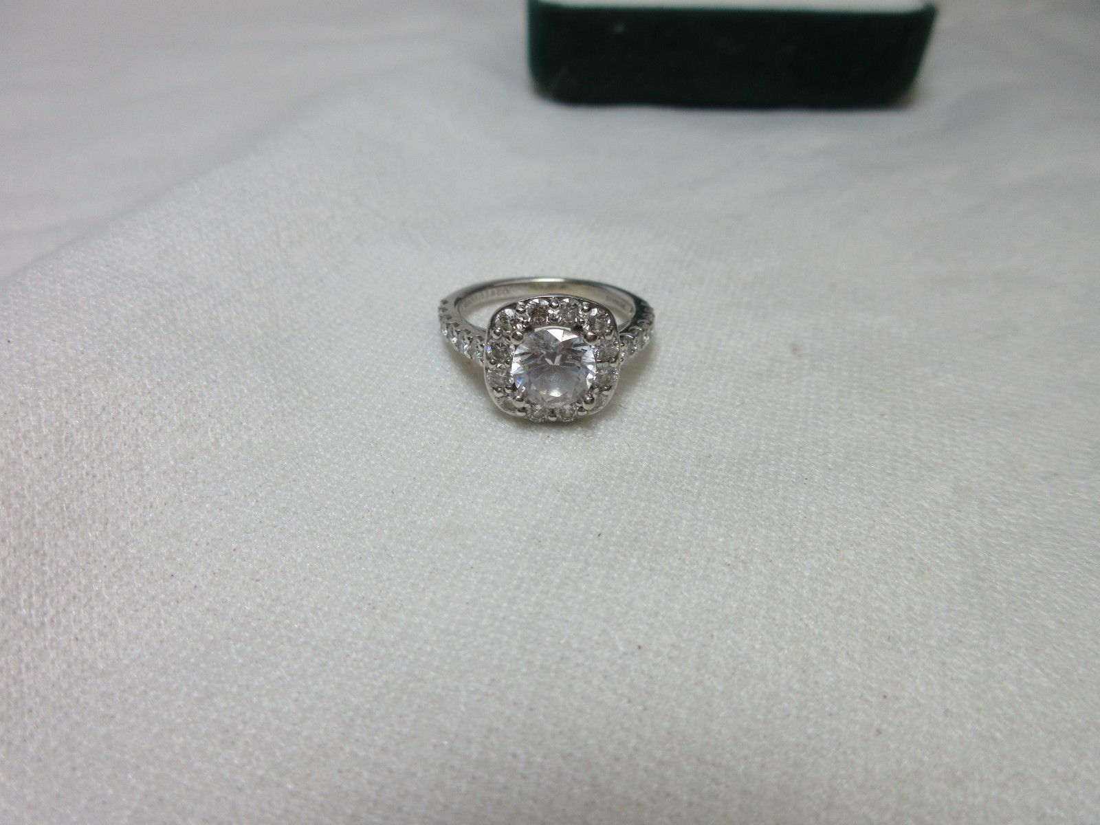 GABRIEL & COMPANY 14K SOLID WHITE GOLD & NATURAL DIAMONDS ENGAGEMENT RING