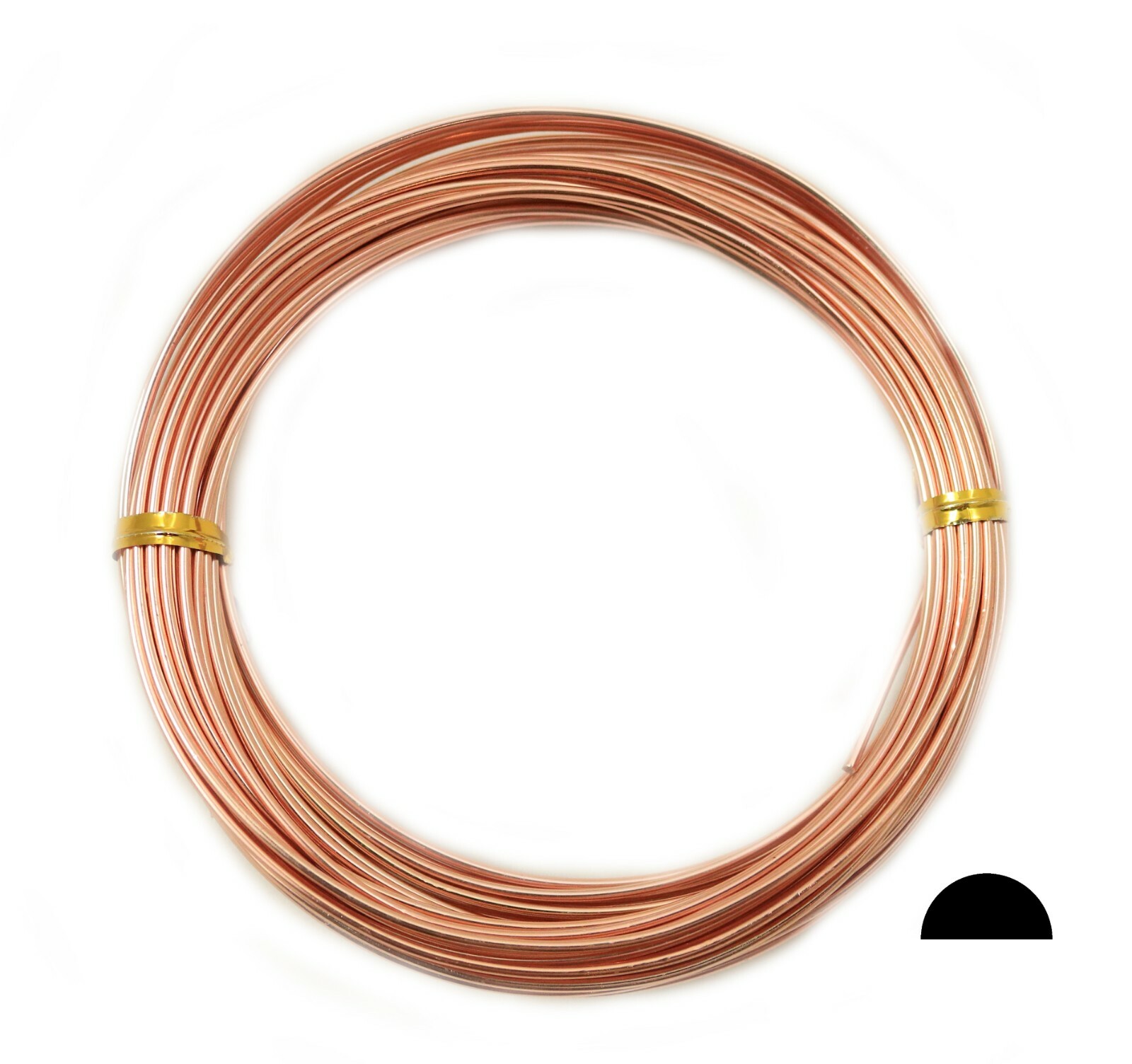99.9% Pure Copper wire Dead Soft Half Round 14 16 18 20 21 22 24 Gauge USA