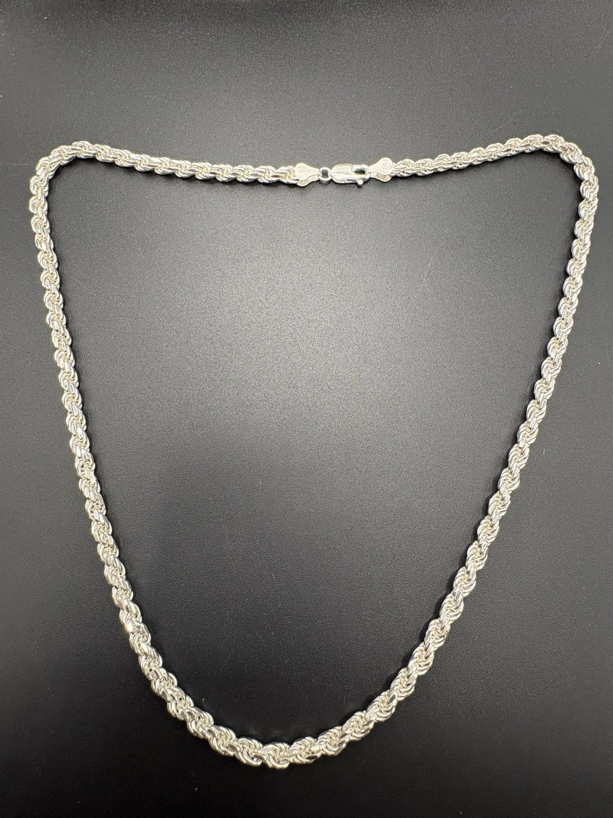 22″ New Condition Sterling Silver 5MM Rope Chain Necklace 42 Grams A27