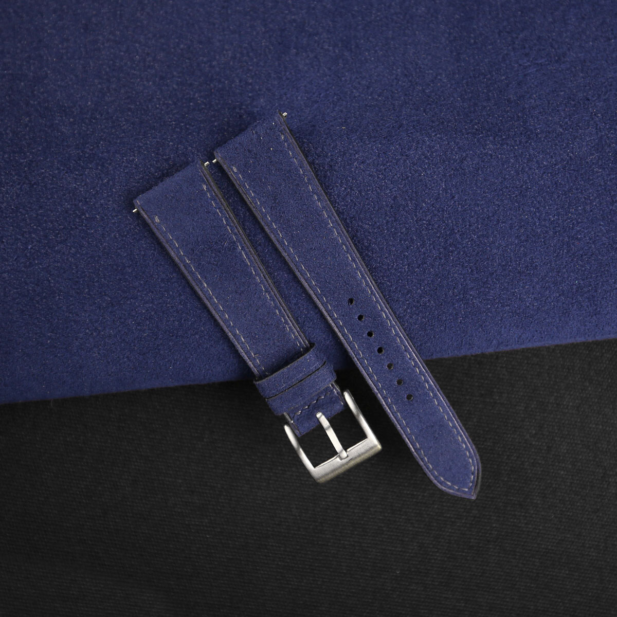 Navy Alcantara Leather Watch Strap Band 18mm 19mm 20mm 21mm 22mm