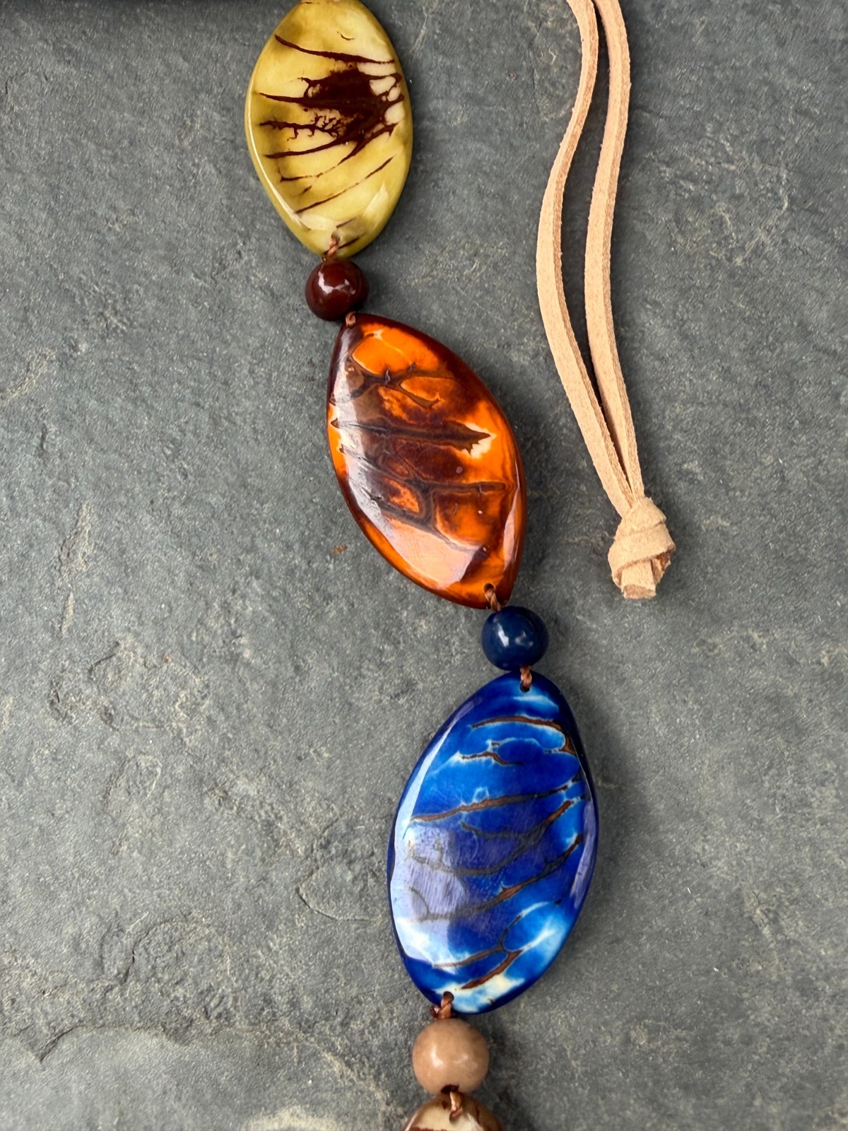 TAGUA NUT “GRANADA” NECKLACE ORGANIC ARTISAN HANDMADE BOHO STATEMENT JEWELRY NEW