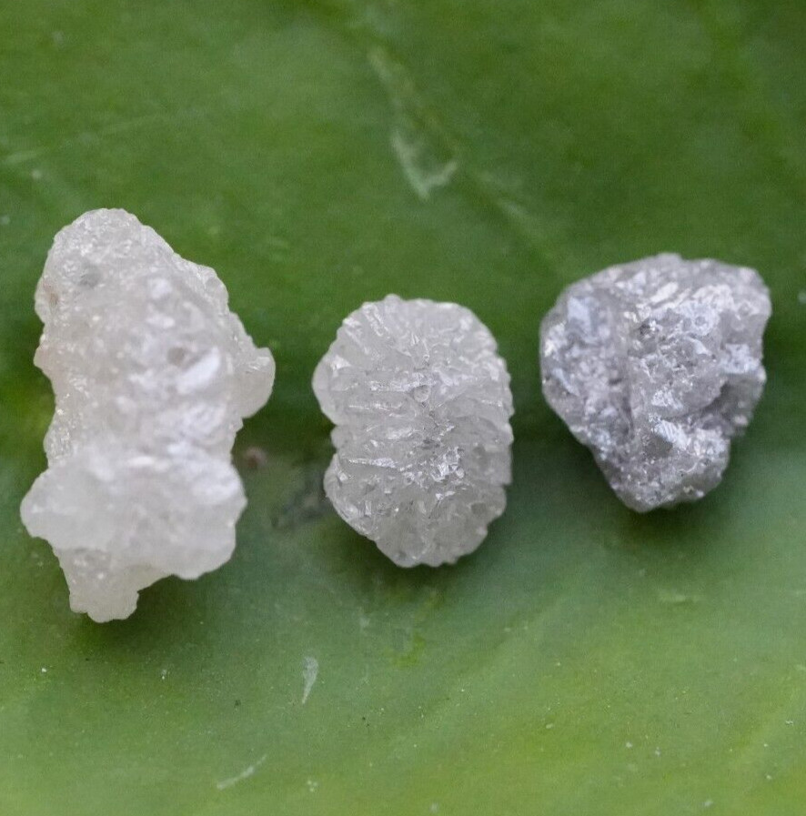 Silver Natural Loose 3 pcs 1.00 Carat Diamond White Rough Uncut Raw Diamond