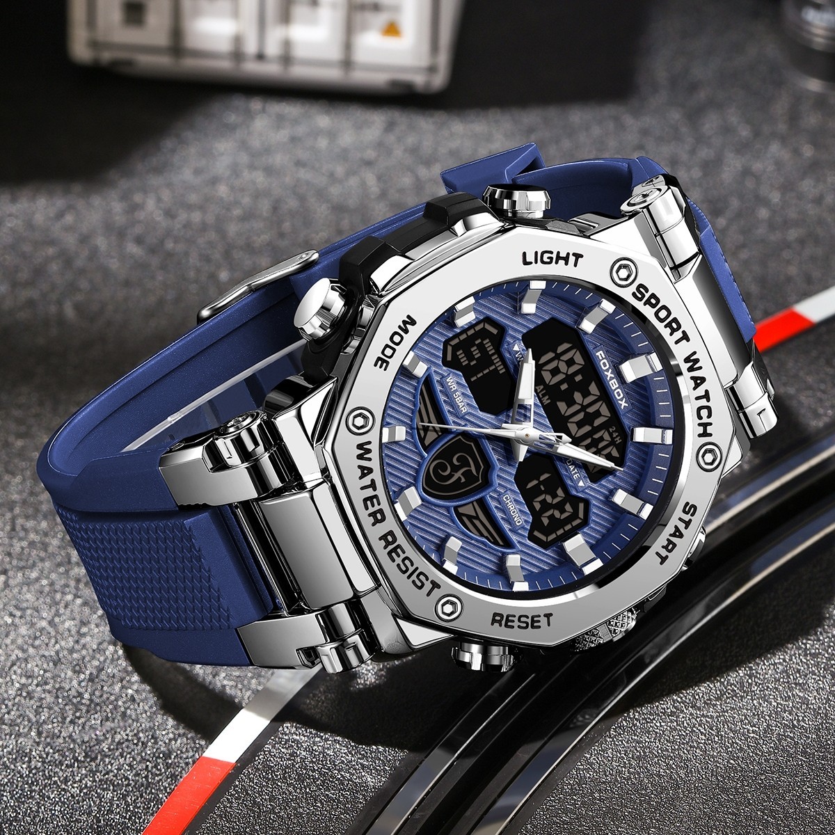 LIGE Men Sport Diver Big Watch Quartz Digital Waterproof Luminous Boy Wristwatch