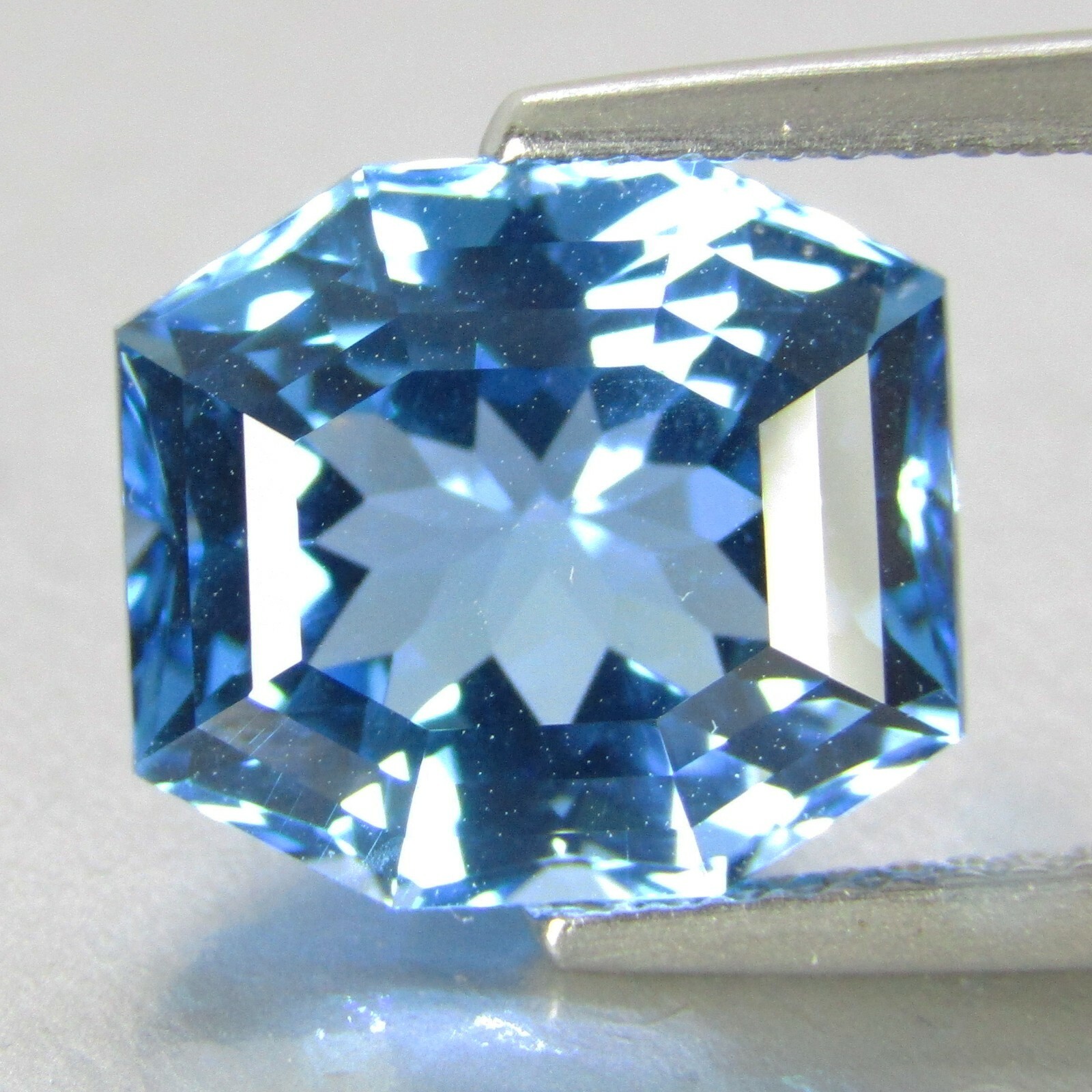 7.16Cts Ravishing Natural Swiss Blue Topaz Fancy Custom Cut Gemstone