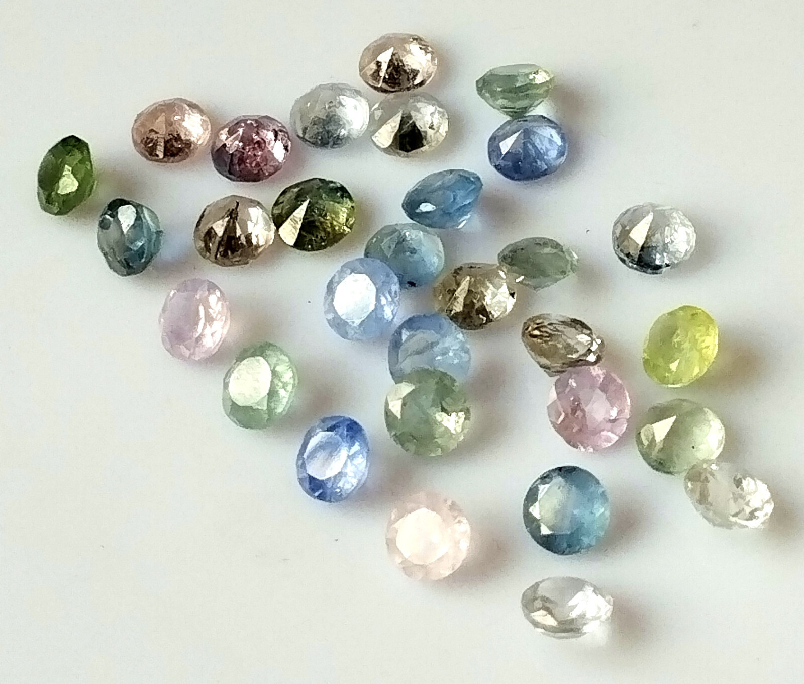 Ceylon Multi Sapphire Round 3.7 mm Faceted Natural Unheated Gemstone 30 Pieces