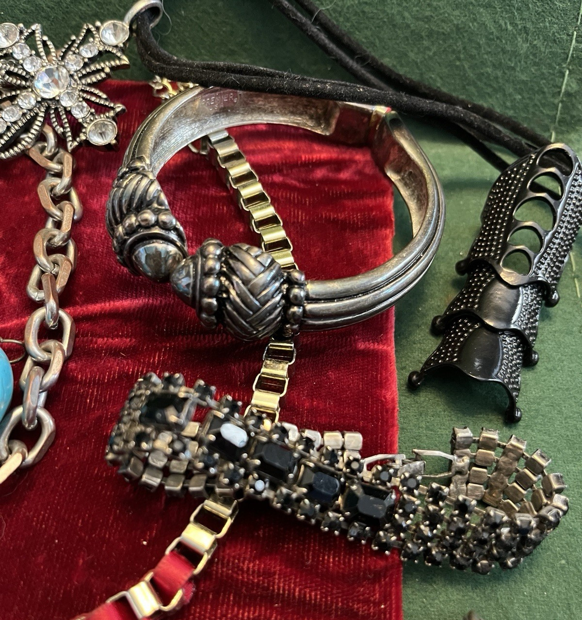 Mixed JEWELRY Lot Goth Biker Rock To Modern FASHION Metal Rhinestone 20 pc
